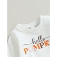 thumbnail image 4 of Toddler Girls Halloween Pants Set, Letters Print Sweatshirt with Elastic Waist Flare Pants, 4 of 7