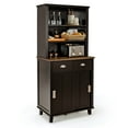 thumbnail image 1 of Gymax Freestanding Buffet Hutch Kitchen Pantry Storage Cabinet w/ Sliding Doors Brown, 1 of 10