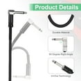 thumbnail image 3 of Uxcell 2 Pcs Guitar Patch Cables 22 Inch Pedal Board Cord 1/4 Inch Metal Straight Bend TS Right Angle Guitar Patch Effect Cable Cord for Instrument Effect Pedal Mixing Console, Black, 3 of 6