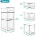 thumbnail image 3 of 3 Pack Clear Stackable Storage Drawers,Easy to Assemble Bathroom Organizers and Storage with handles,Plastic Drawers for Kitchen Pantry,Cabinet,Under Sink Organization, 3 of 9