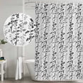 thumbnail image 4 of Black Grey Botanical Shower Curtain Set - 72" x 78" Washable Bathtub Curtain with 12 Hooks, Spring Floral Summer Farmhouse Waterproof Fabric Stall Shower Curtains for Bathroom/Bathtub Décor, 4 of 6