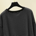 thumbnail image 6 of ClodeEU Womens Striped Crewneck Pullovers,Fall Winter Thermal Velvet Soft Tops Black #,Womens Plus XL, 6 of 6