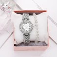 thumbnail image 3 of Reloj de mujer con incrustaciones de diamantes Reloj de mujer Reloj de cuarzo Pulsera Reloj de mujer (Plata), 3 of 5