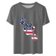 thumbnail image 3 of Camisetas de Manga Corta para las Mujeres, Blusa de Manga Corta de la Moda Del Día de la Independencia Hecha de Poliéster Cómodo para la Primavera Verano, Blusas de Manga Corta para las Mujeres, 3 of 7