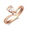 thumbnail image 2 of Gin & Grace 10k Rose Gold Genuine Pear-cut Morganite and Diamond Ring, 2 of 6