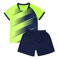 thumbnail image 5 of inlzdz Boys Sport Tracksuit Football Soccer Jersey Training Workout Sportwear Short Sleeve T-shirts Fluorescent Green 3XS, 5 of 7