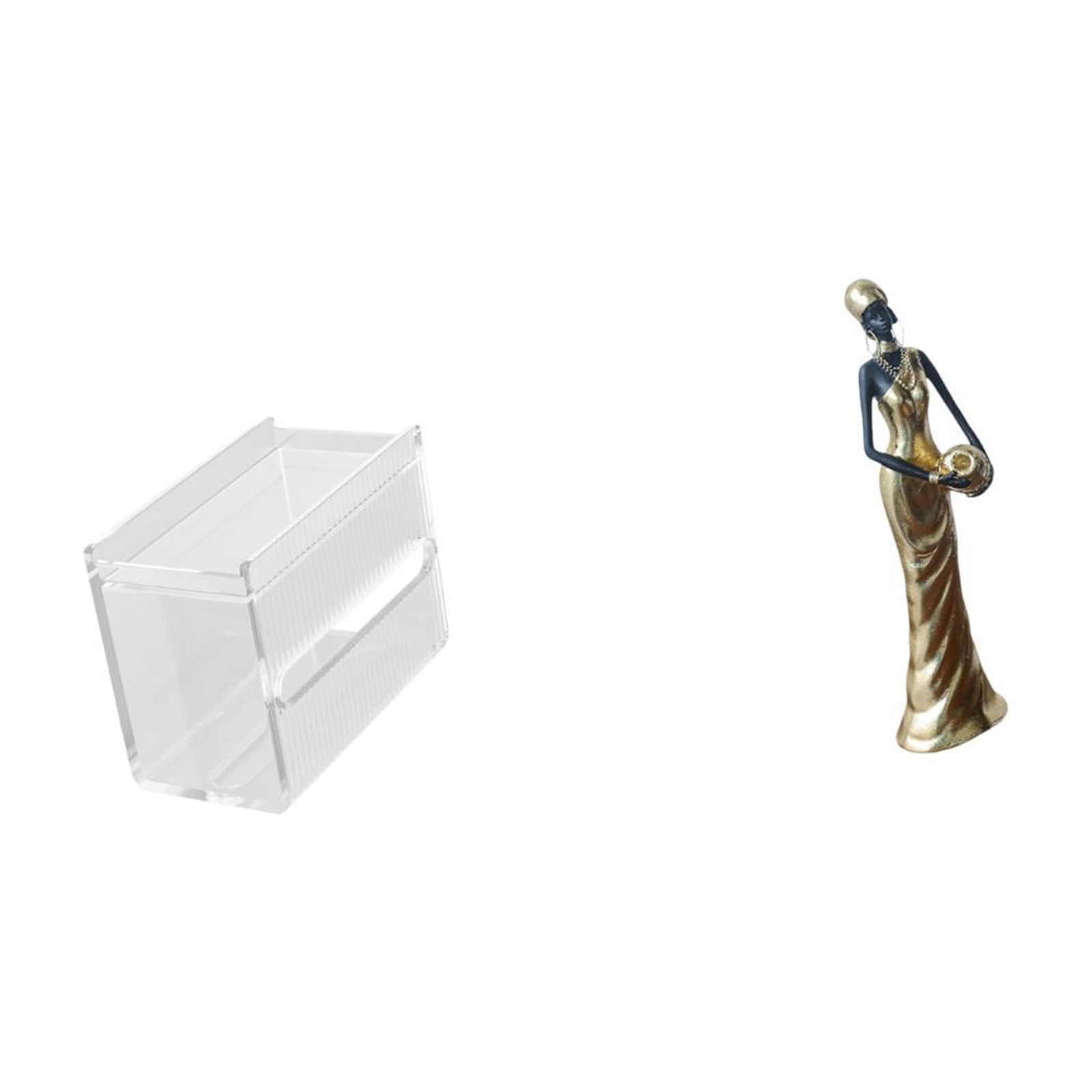 Fiocias Acrylic Toilet Paper Storage Box Modern Paper Towel Dispenser Wall Mounted Toilet Tissue Paper Holder African Tribal Lady Statue African Women Figurin