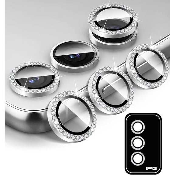 IPG ProLENS Diamond FRAME Camera Lens Protector for Samsung Galaxy S25 / S24 Plus (Silver) Alumina Silicate Tempered Class, HD Clarity, Scratch-Resistant, Individual Lens Cover