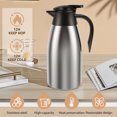thumbnail image 2 of Wekvgz Coffee Carafe Stainless Steel Insulated Coffee Carafe Vacuum Insulated Coffee Carafe 68Oz Thermal Coffee Carafe Leak Proof Insulated Coffee Carafe with Handle Suitable for Tea, 2 of 10