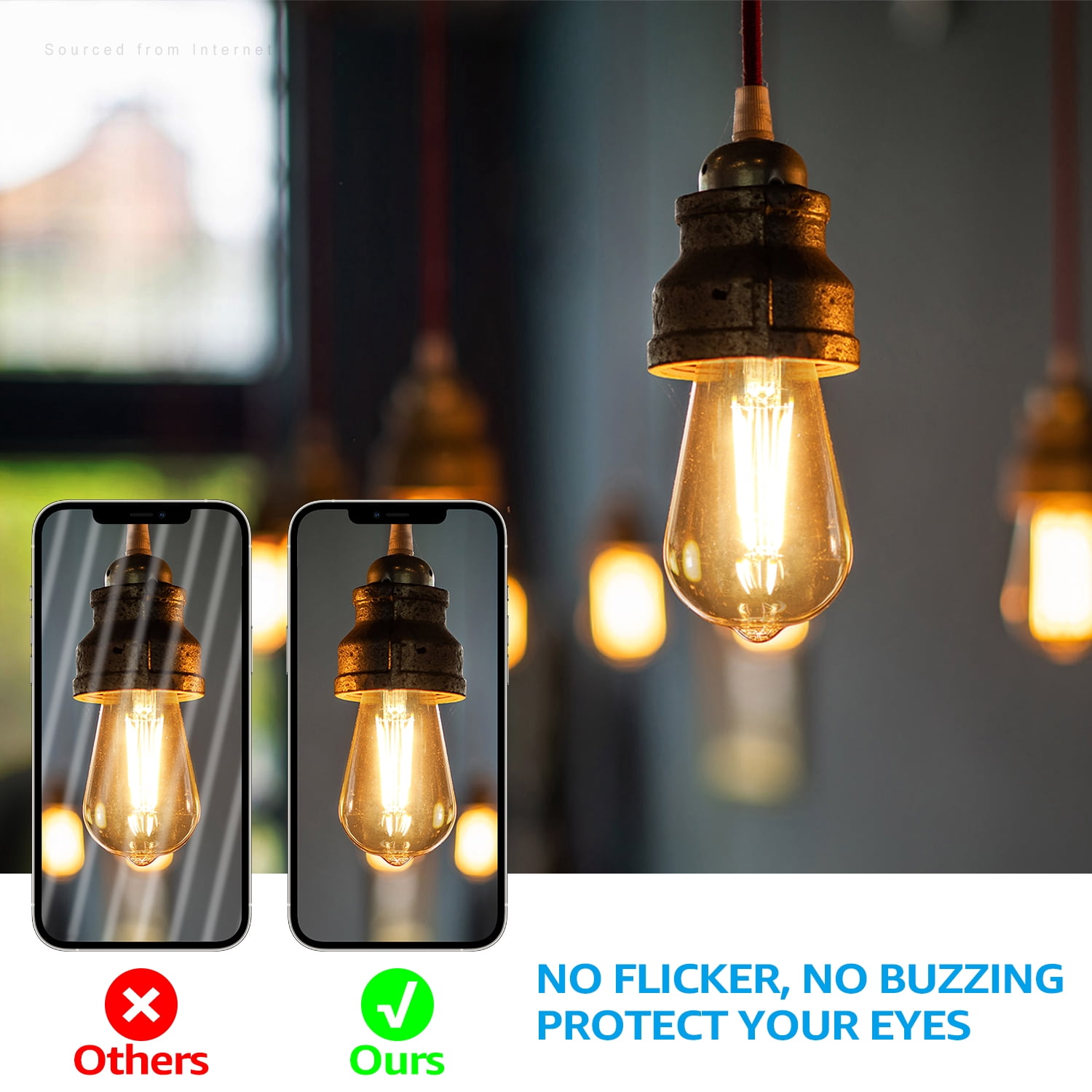 TORCHSTAR 12 Pack 75W Watt Equivalent ST64/ST19 LED Light Bulb, E26 Edison Base, Dimmable, 2700K Soft White