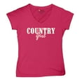 thumbnail image 5 of Country Girl Logo Women's V-Neck T-shirt Western Rodeo Style Southern Pride Cowgirl Rustic Feminine Farm Life Ranch Tee, 5 of 7