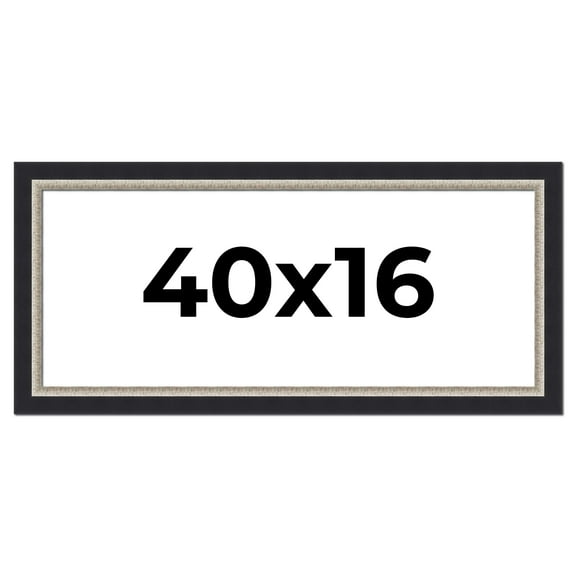 40x16 Frame Black Real Wood Picture Frame Width 2.25 Inches | Interior Frame Depth 0.5 Inches |