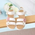 thumbnail image 3 of GYRATEDREAM Toddler Little/Big Girls' Easy Hook & Loop Flat Flower Dress Sandals 1-9 Years, 3 of 4