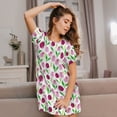 thumbnail image 3 of Daiia Tulips Flowers Print Women's Nightshirt Soft Nightgowns for Women Short Sleeve dress Short-sleeved Sleepwear, 3 of 6