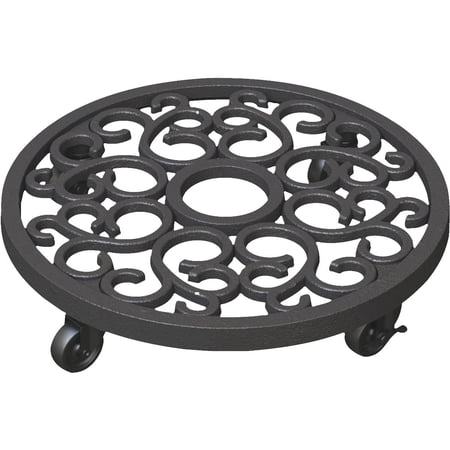 Panacea Products 12" Cast Iron Plnt Caddy 84725BK