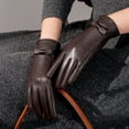 thumbnail image 6 of MIASHUI Women's Leather Gloves with Lining, Winter Windproof Warm Gloves, Thick Thermal Gloves for Driving & Outdoor, Comfortable Stretch Fit Brown, 6 of 6