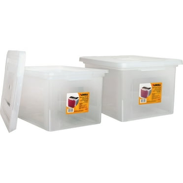Lorell, LLR68925BD, Letter/Legal Plastic File Box, 2 / Bundle, Clear
