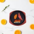 thumbnail image 3 of Sizzling Fajita Pan Cast Iron Griddle Set with Wooden Steak Plate Round Cast Iron Pan Plate BBQ Grilling Plate for Home Restaurant Use, 3 of 6
