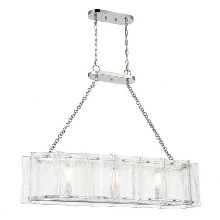 

3 Light Linear Chandelier in Coastal Style-31.5 inches Tall and 13 inches Wide-Polished Nickel Finish Bailey Street Home 159-Bel-4953295