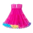 thumbnail image 5 of Toddler Dress Kids Solid Color Sleeveless Above Knee Mini Tutu Dress for Pageant Performance and Special Party Occasions Hot Pink 5 Years-6 Years, 5 of 7