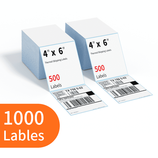 100x Fanfold 4" x 6" Direct Thermal Labels All Weather Adhesive High Quality 4X6 