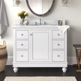 thumbnail image 4 of Bella 42" Bathroom Vanity with White Cabinet and Carrara Marble Top, 4 of 7
