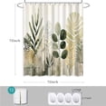 thumbnail image 4 of Sage Green Shower Curtain Eucalyptus Tropical Palm Leaves Green Beige Watercolor Botanical Bathroom Decor Shower Curtain Sets 72x72 Inch, 4 of 6