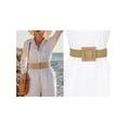 thumbnail image 5 of INSPIRE CHIC Women's Wide Stretch Woven Elastic Waist Belt Khaki, 5 of 5