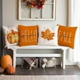 thumbnail image 4 of Fall Pillow Covers 18x18 Set of 4 for Fall Decor Pumpkin Maple Leaf Farmhouse Fall Pillows Decorative Pillow Covers for Fall Home Decor Outdoor Pillows Linen Fabric PillowCase for Couch Bed(Orange), 4 of 6