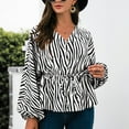 thumbnail image 7 of Womens Fall Tunic Tops Henley V Neck Lantern Long Sleeve Blouses Trendy Printed Button Drawstring Tshirts for Leggings, 7 of 7