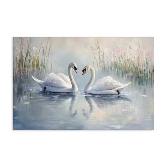 Stupell Industries Transitional Simple Swan Reflections Canvas Art, 24 x 16, by Petals Prints Design