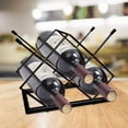 thumbnail image 3 of 5 Bottles Freestanding Tabletop Wine Holder, Countertop Wine Rack, Perfect for Home Decor & Kitchen Storage Rack, Bar, Wine Cellar, Cabinet, Pantry, Wine Stand, Drink Organizer Bottle Holder, Black, 3 of 4