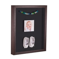 ArtToFrames 12x14 Inch Shadow Box Picture Frame, with a Verlinga Brown 1 Wide Shadowbox frame and Black Mat Backing (4656)