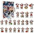 thumbnail image 2 of 2024 Christmas Advent Calendar 24 Day Christmas Countdown Calendar Cute Cow Pendant With Santa Hats 2D Xmas Tree Hanging Ornaments For Christmas Party Home Decor, 2 of 8