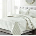 Tribeca Living Florence Velvet Oversized Solid Quilt Set Twin Ivory