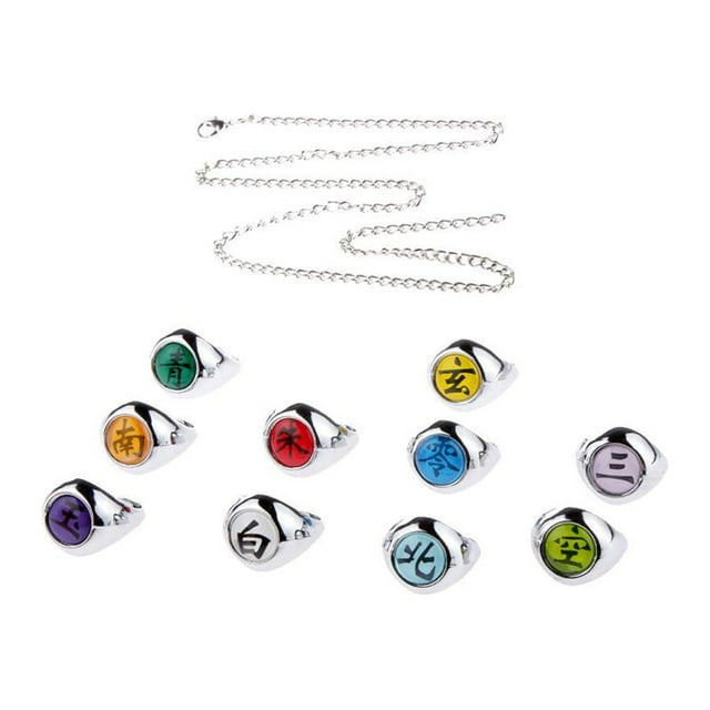 10 unids anillos para los miembros de akatsuki cosplay Sunnimix Naruto Shippuden