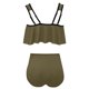 thumbnail image 3 of Bikini de Mujer Trajes de Baño Bikini con Ruffles Conjunto con Sujetador Acolchado Extraíble, Pantalones Cortos de Cintura Alta para la Playa, 3 of 4