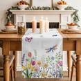 thumbnail image 2 of Table Runner 108 Inches Long for Kitchen Dining, Wildflowers Dresser Scarf Farmhouse, Dining Table Decorations for Wedding/Parties, Spring Country Tulip Butterfly Floral Leaf 13 x 108 In, 2 of 8