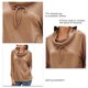 thumbnail image 5 of Sudadera con capucha informal de manga larga con cordón y bolsillos para mujer, color marrón, 5 of 6