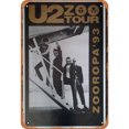 thumbnail image 1 of Placa Metal Vintage U2 Pintura Hierro Rectangular Arte Pared Bar Del 30x40cm, 1 of 9