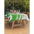 thumbnail image 3 of Outdoor Tablecloth with Umbrella Hole for Patio/Picnic/Party/Camping, Green Football Waterproof Table Cloth Rectangle Table Cover Washable, Soccer Sports Player Silhouette Rustic (54"x 80"), 3 of 9