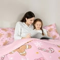 thumbnail image 5 of Manfei Pink Bowknot Bowtie Full Size Comforter Sets,Cartoon Snowmen Biscuit Bedding Comforter Set,Merry Christmas Bedding Sets For Child,Super Cozy Room Decor Reversible,3pcs, 5 of 8
