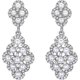 thumbnail image 1 of Crday Wedding Bridal Clip On Earrings For Women Rhombus Crystal Simulated Pearl Hollow Gift, 1 of 4