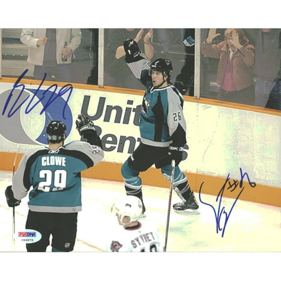 Ryan Clowe & Steve Bernier Autographed 8x10 Photo San Jose Sharks PSA/DNA #U96075