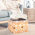 thumbnail image 3 of Yayeee Collapsible Cube Storage Bin with Lid Fabric Closet Decorative Basket with Handles, Orange Ghost Plaid Pattern, 3 of 7