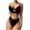 Black, variant on Lovskoo Two Piece Swimsuit for Women Sleeveless Solid Color Hollow Out Swim Suits for Women 2024 Green L
