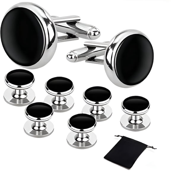 DESIGNICE Men's Cufflinks & Tuxedo Studs Set - Business Wedding Formal Accessories for Suits Shirts Vests (Ideal for Anniversary Birthday Gifts)