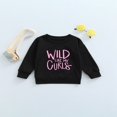 thumbnail image 2 of T-shirt Bébé Fille Garçon Tops Manches Longues Col Rond Unique Lettre Impression Casual Pull Noir 4-5 Ans, 2 of 8