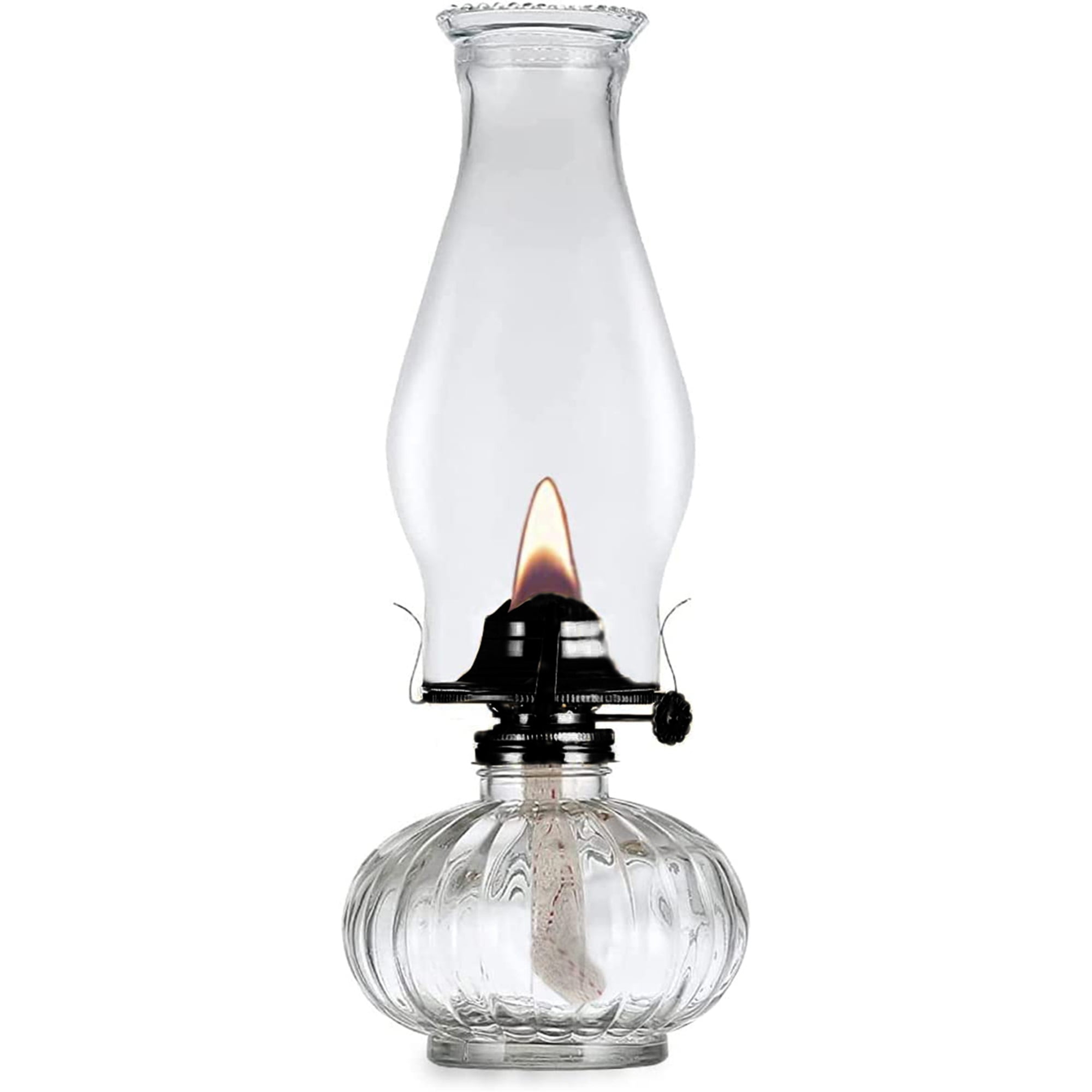 Retro Glass Oil Lamp for Indoor Decorative Lamplight, Vintage Kerosene
