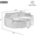 thumbnail image 2 of Oversized Double Chaise Lounge Sofa with Deep Seat and USB Ports, Corduroy Upholstered Loveseat Sofa for Living Room, Apartment, 2 of 7
